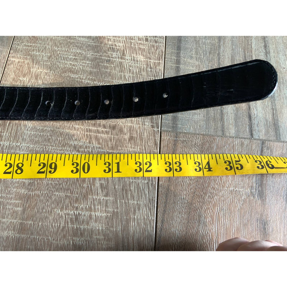 Amanda Smith Genuine Snake Skin Vinyl Lined Black Belt 5 Holes Size L main image 8